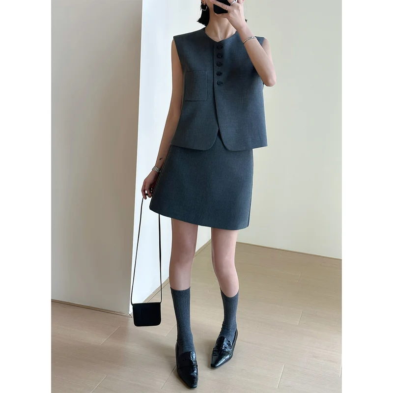 Damen Modisches Blazer-Kleid-Set Nord Taschen