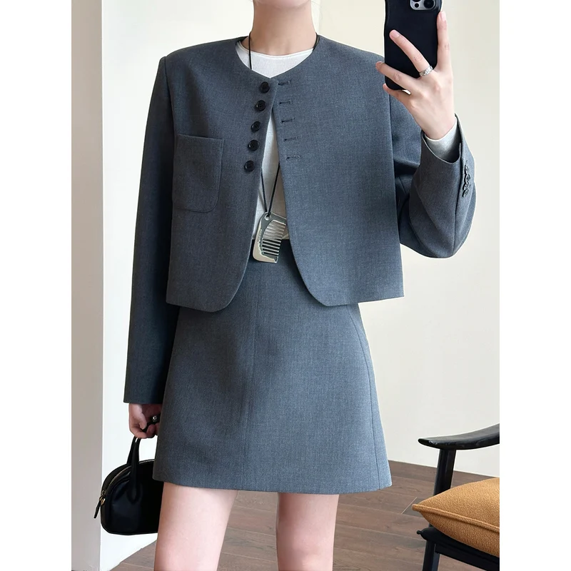 Damen Modisches Blazer-Kleid-Set Nord Taschen