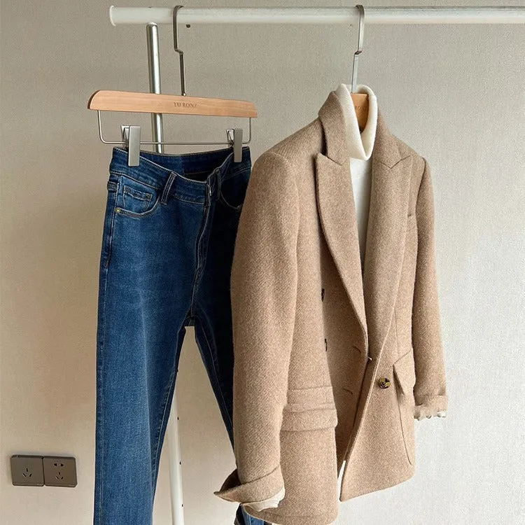 Damen Modischer Wollblazer mit elegantem Schnitt Nord Taschen