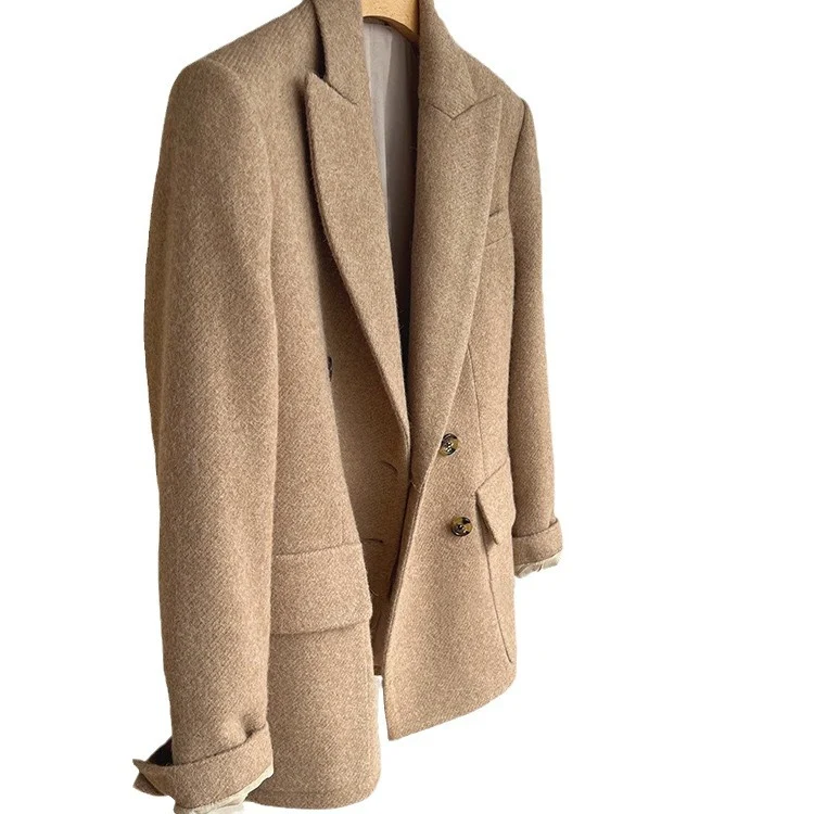 Damen Modischer Wollblazer mit elegantem Schnitt Nord Taschen