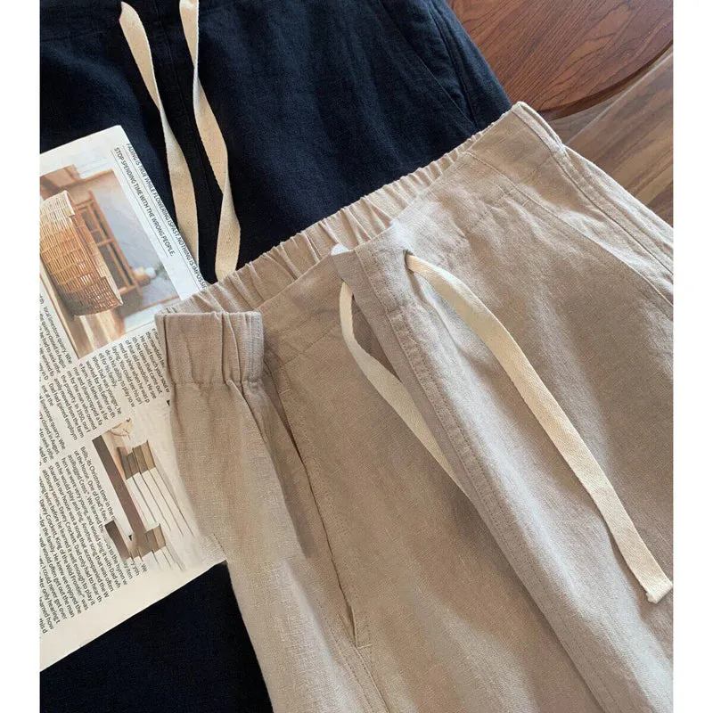 Damen Legere Leinenbluse Nord Taschen
