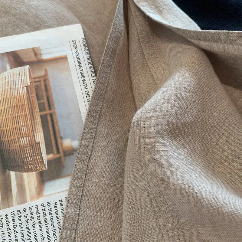 Damen Legere Leinenbluse Nord Taschen