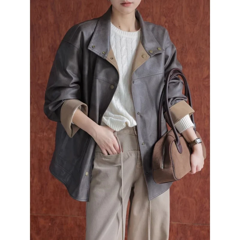 Damen Lederjacke mit modernem Schnitt Nord Taschen