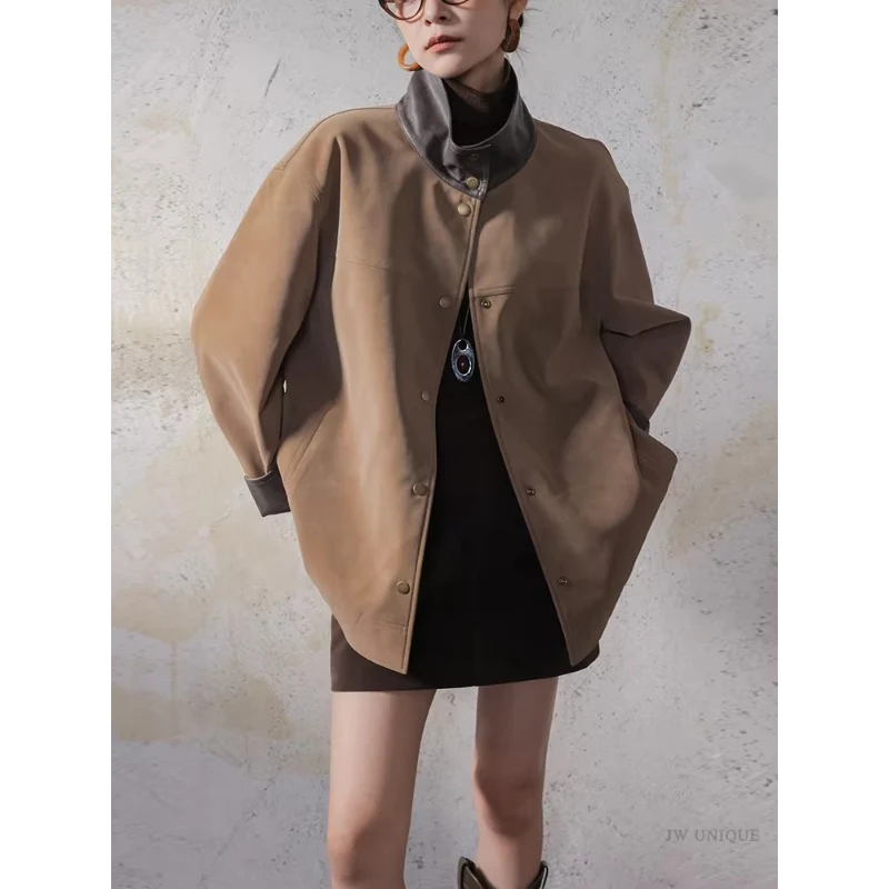 Damen Lederjacke mit modernem Schnitt Nord Taschen
