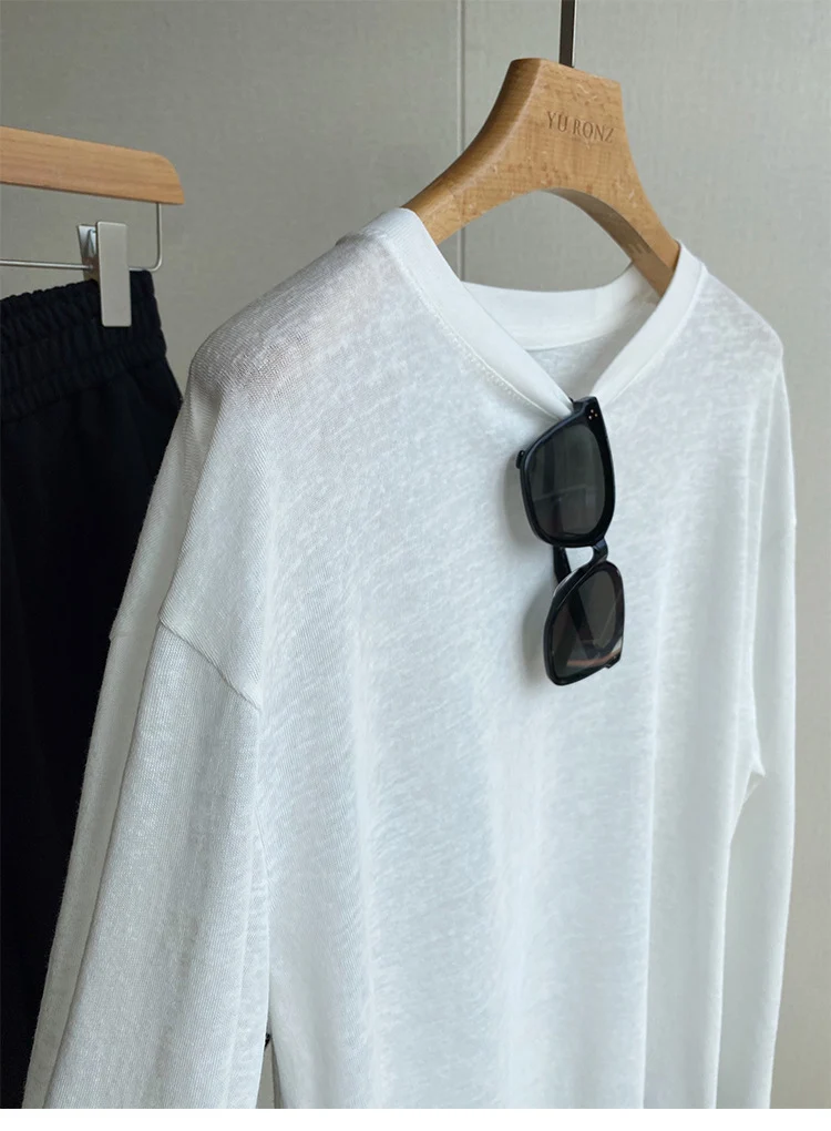 Damen Lässiges Langarmshirt mit V-Ausschnitt Nord Taschen