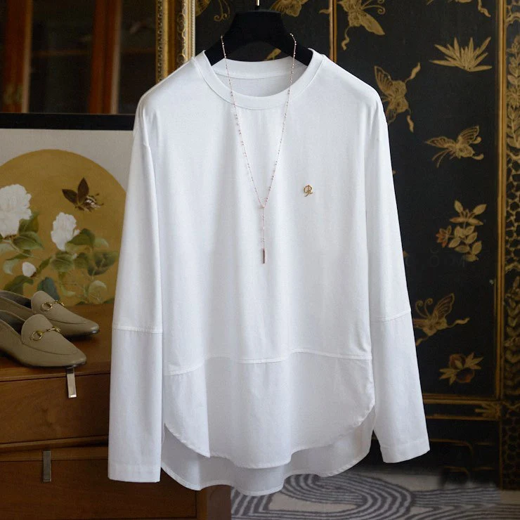 Damen Lässiges Langarmshirt mit elegantem Schnitt Nord Taschen
