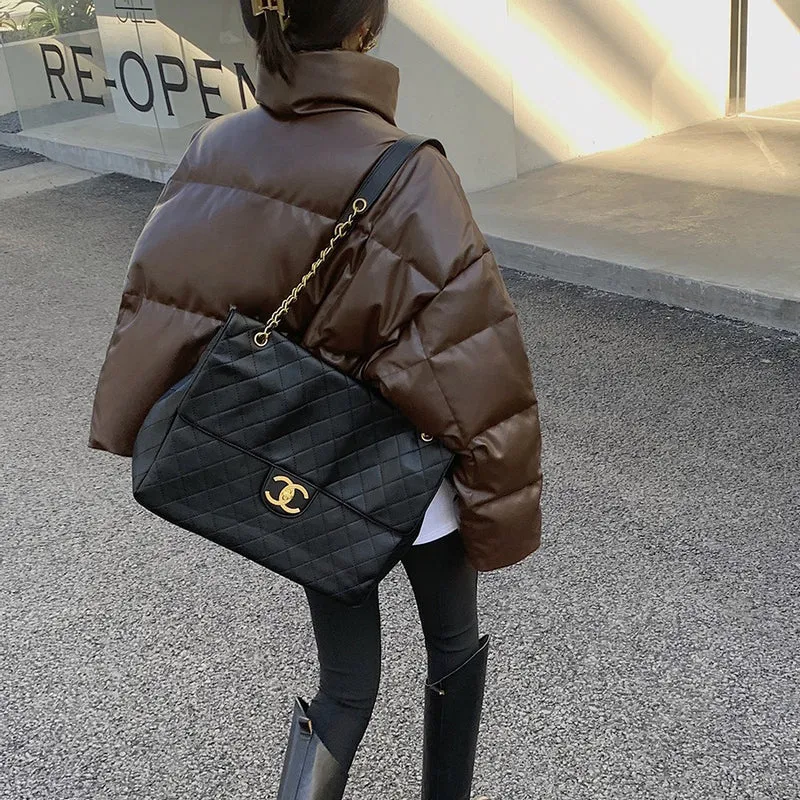 Damen Modische cropped Daunenjacke Nord Taschen