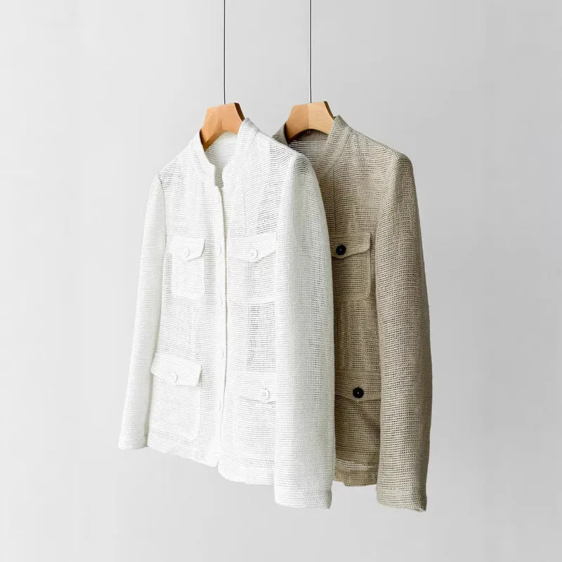 Damen Modische Boucléjacke mit praktischen Taschen Nord Taschen