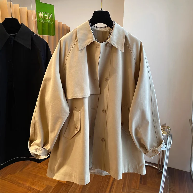 Damen Modische Übergangsjacke mit weitem Schnitt Nord Taschen