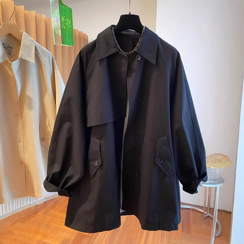 Damen Modische Übergangsjacke mit weitem Schnitt Nord Taschen