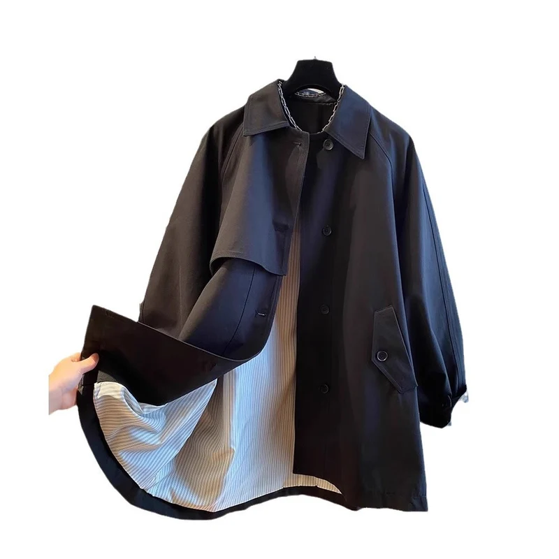 Damen Modische Übergangsjacke mit weitem Schnitt Nord Taschen