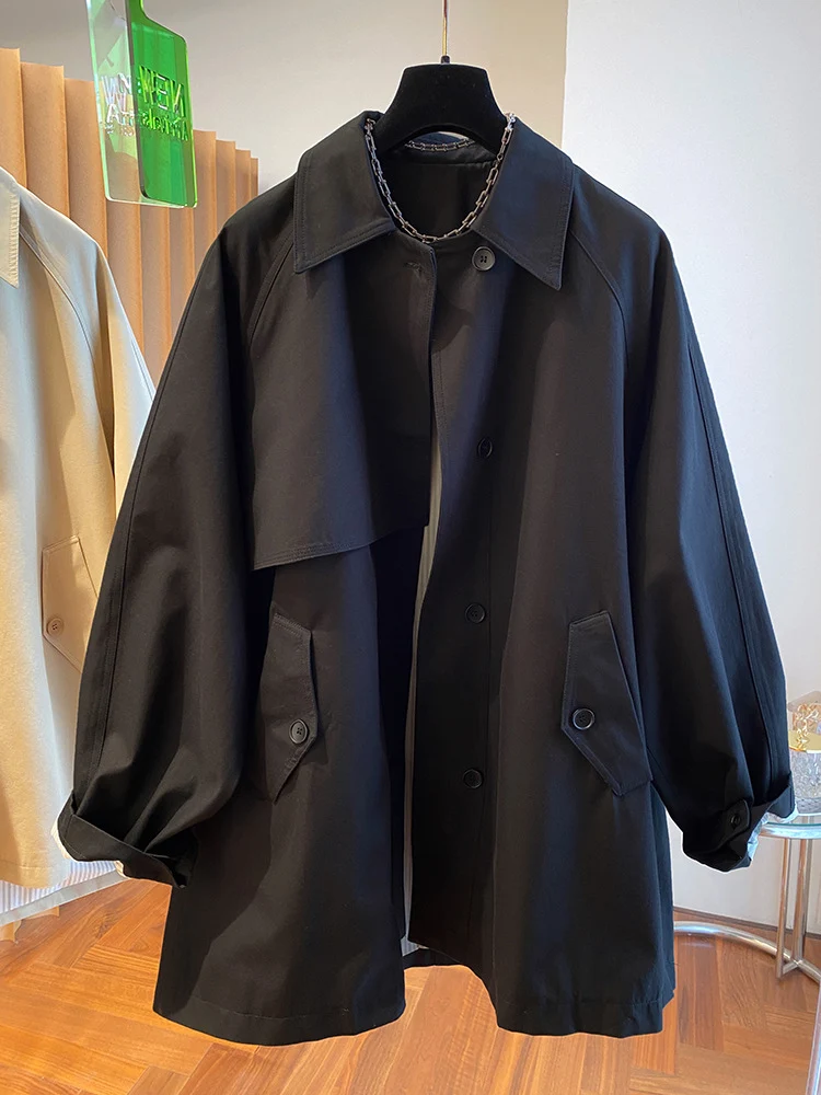 Damen Modische Übergangsjacke mit weitem Schnitt Nord Taschen