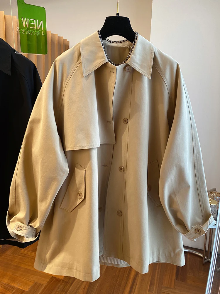 Damen Modische Übergangsjacke mit weitem Schnitt Nord Taschen