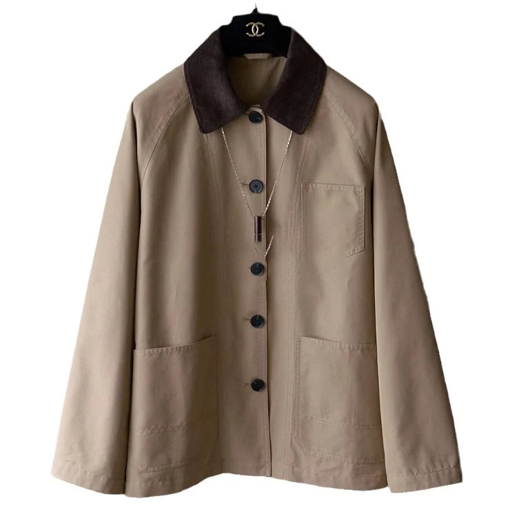 Damen Modische Übergangsjacke mit weichem Kragen Nord Taschen