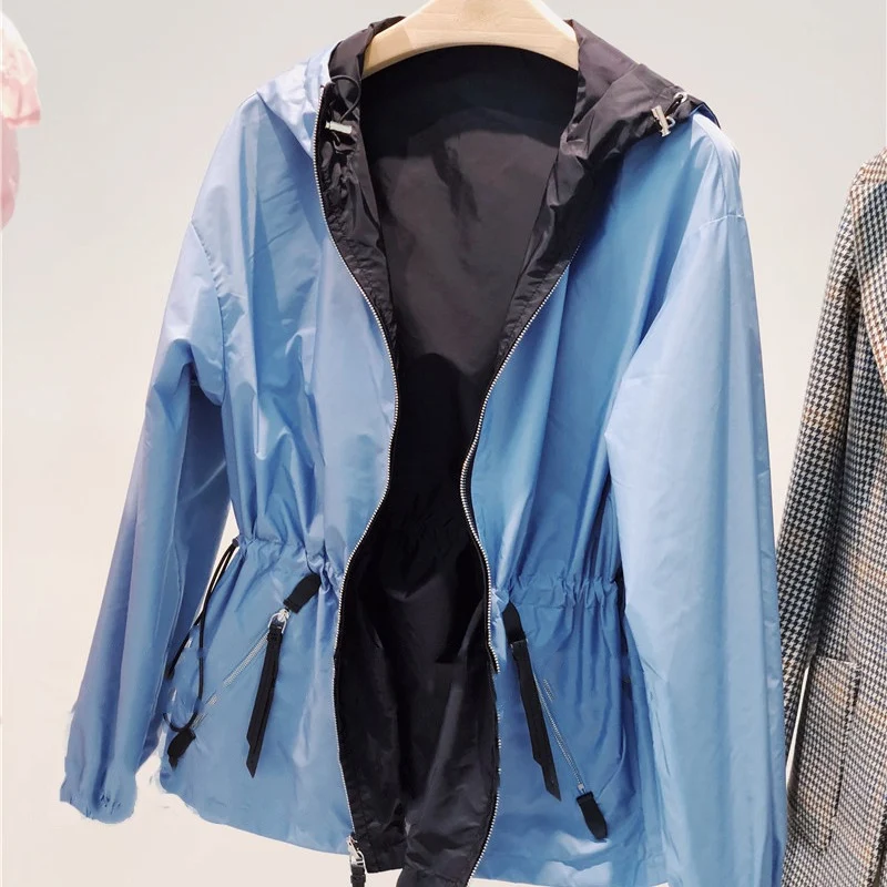 Damen Modische Übergangsjacke mit verstellbarem Bund Nord Taschen