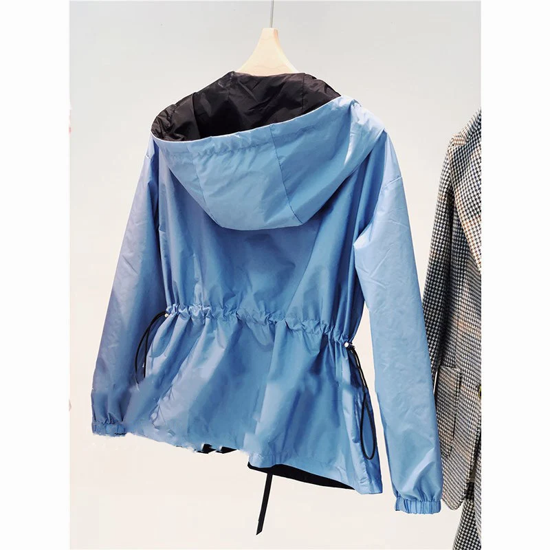 Damen Modische Übergangsjacke mit verstellbarem Bund Nord Taschen