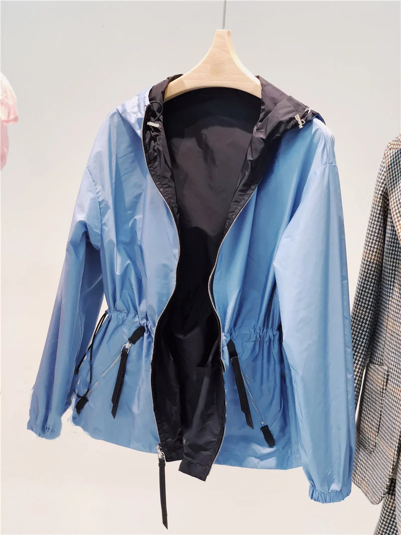 Damen Modische Übergangsjacke mit verstellbarem Bund Nord Taschen