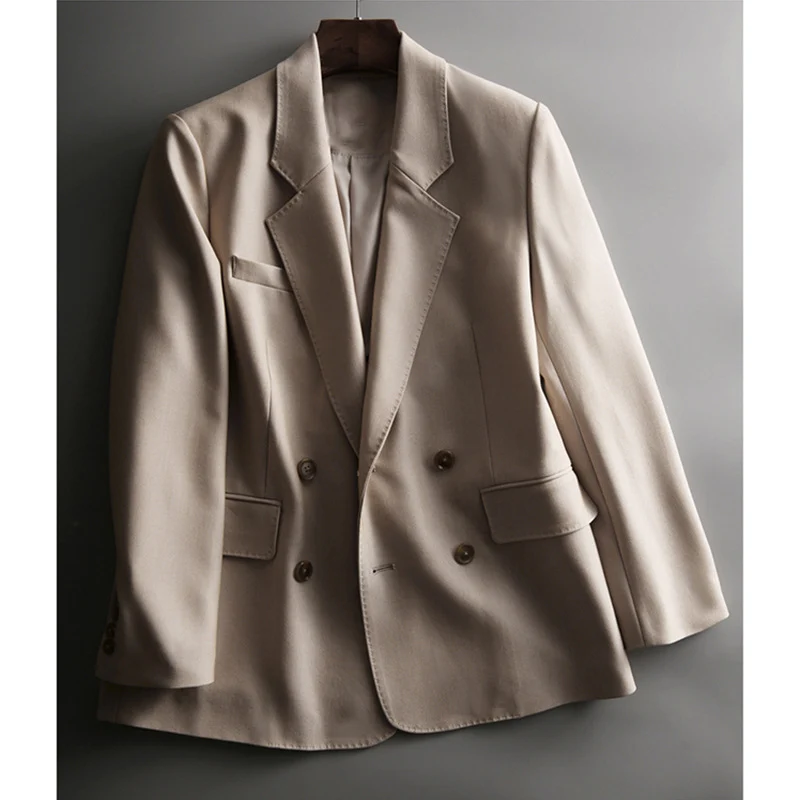 Damen Lässiger zweireihiger Blazer Nord Taschen