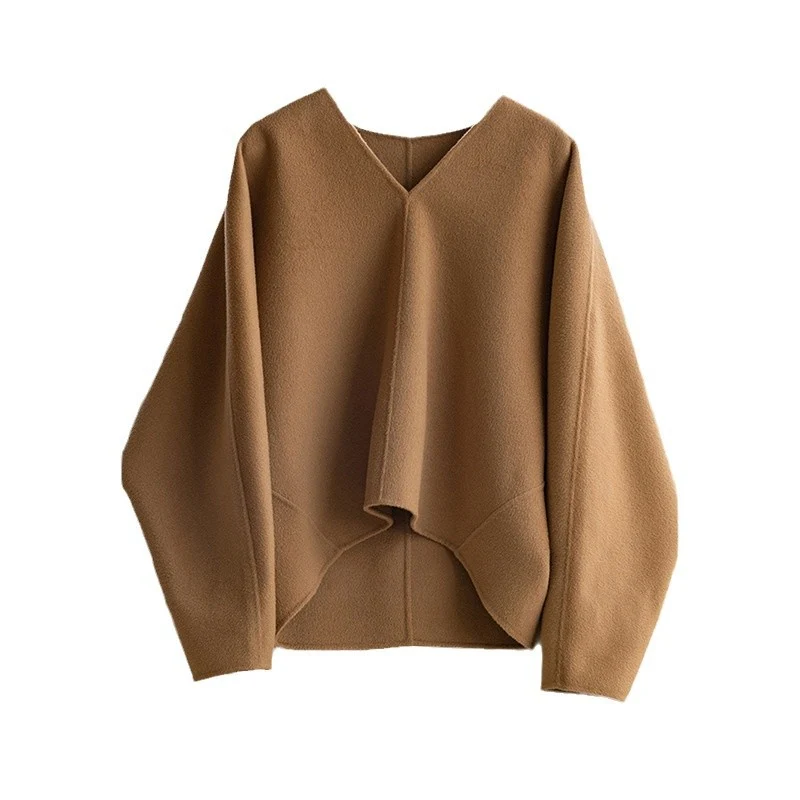 Damen Lässiger V-Ausschnitt Pullover Nord Taschen