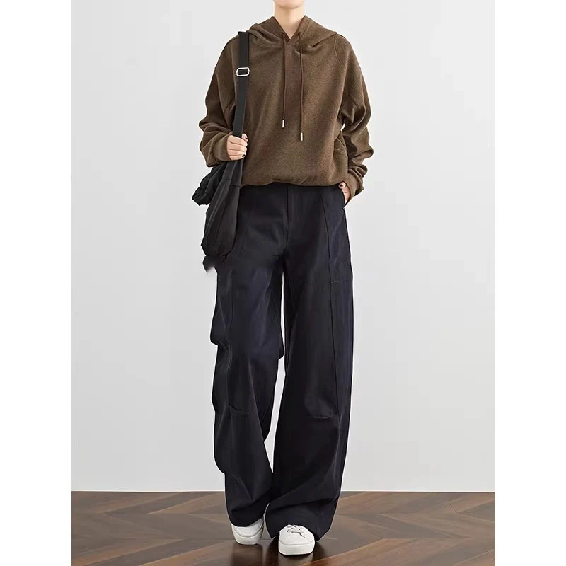 Damen Lässiger Strickpullover mit weitem Schnitt Nord Taschen