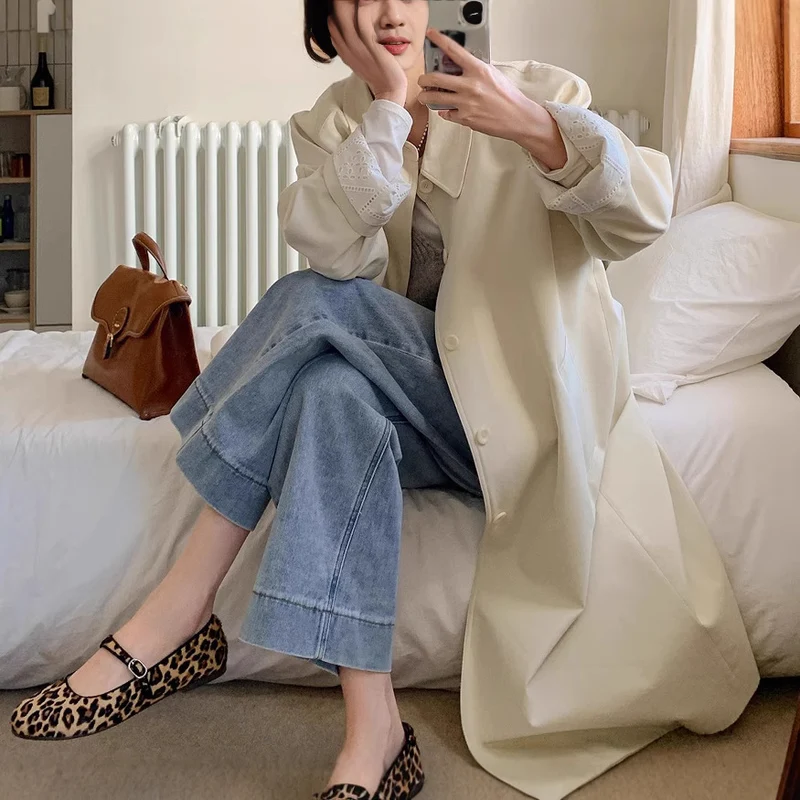 Damen Lässiger Oversized-Trenchcoat Nord Taschen