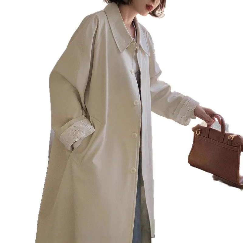 Damen Lässiger Oversized-Trenchcoat Nord Taschen