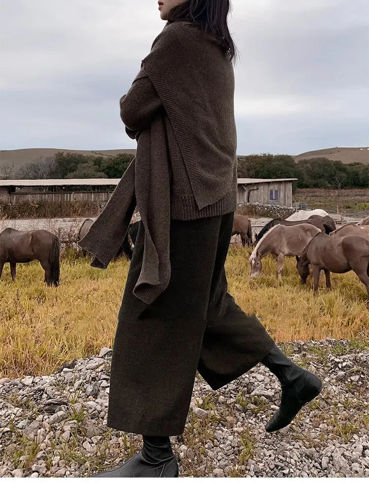 Damen Lässige, weite Strickjacke Nord Taschen