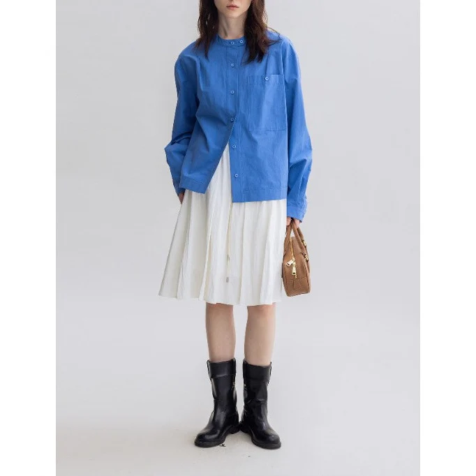 Damen Lässige Jeansmaxikleid Nord Taschen