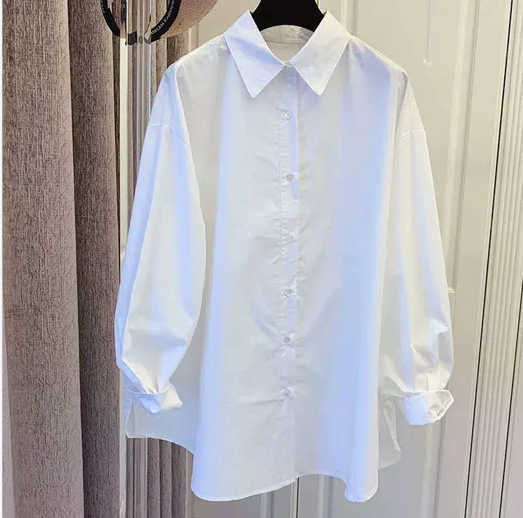 Damen Lässige Baumwollbluse mit Puffärmeln Nord Taschen