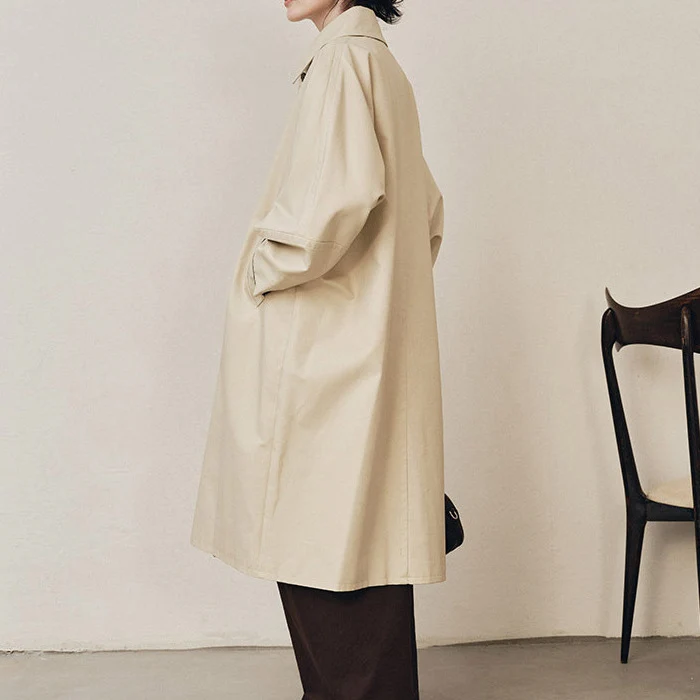 Damen Lange Trenchcoat Nord Taschen