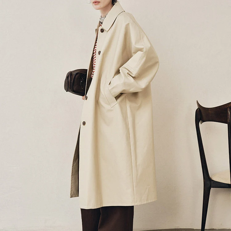 Damen Lange Trenchcoat Nord Taschen