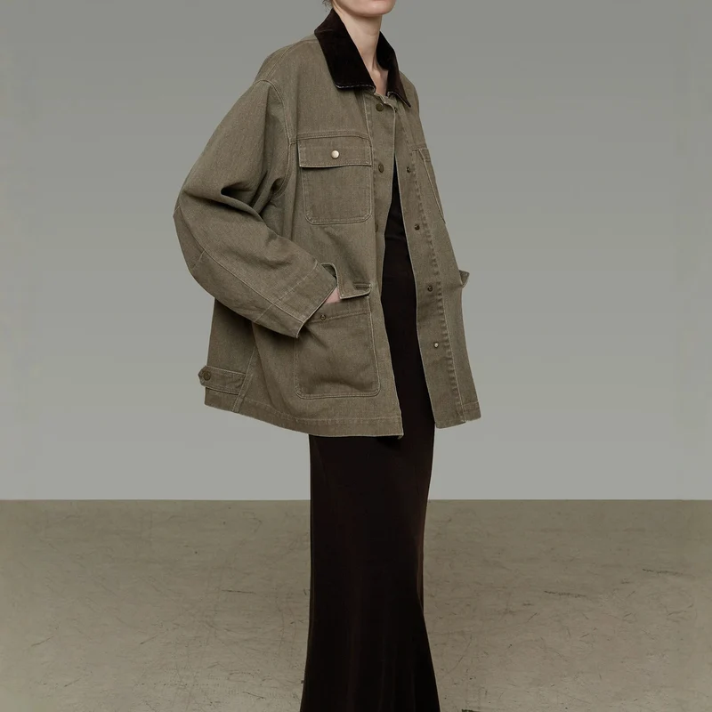 Damen lässige Utility-Jacke Nord Taschen