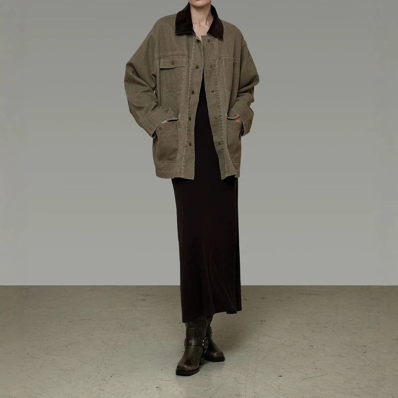 Damen lässige Utility-Jacke Nord Taschen