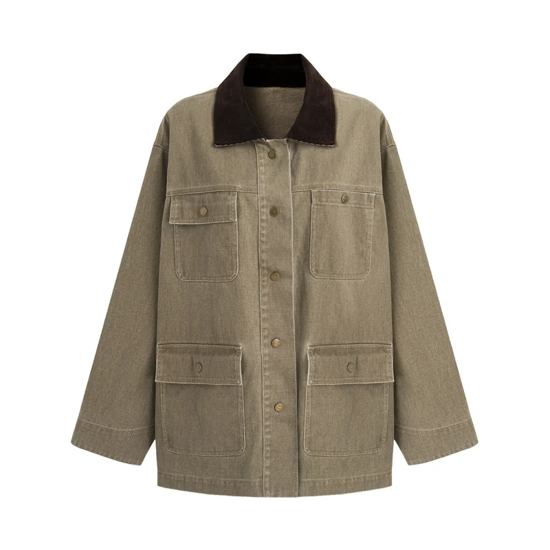 Damen lässige Utility-Jacke Nord Taschen