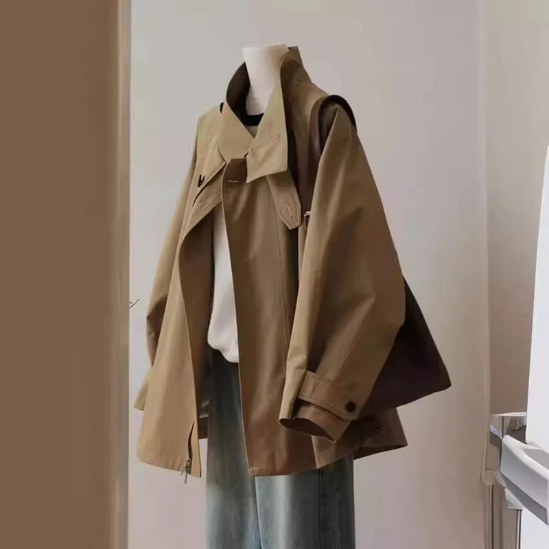 Damen Lässige, übergroße Utility-Jacke Nord Taschen