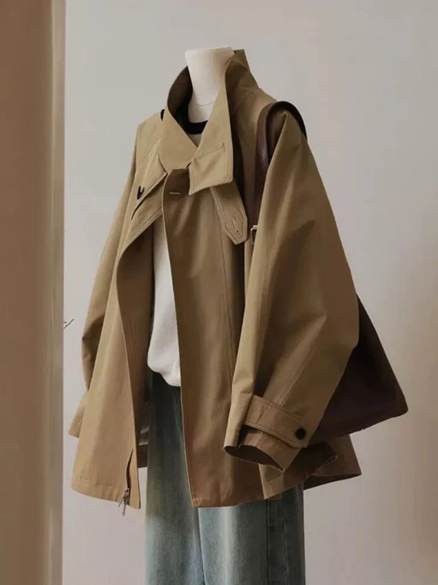Damen Lässige, übergroße Utility-Jacke Nord Taschen