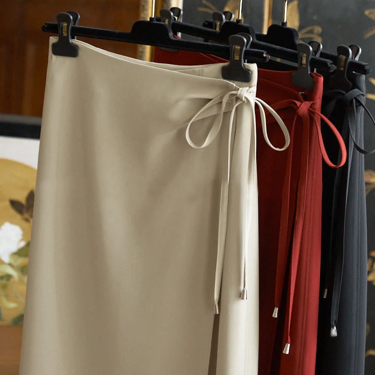 Damen Eleganter Wickelrock aus hochwertigem Stoff Nord Taschen