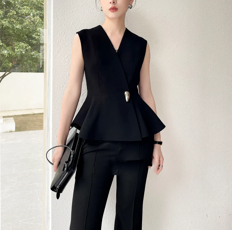 Damen Eleganter Wickelblazer mit Peplum-Design Nord Taschen