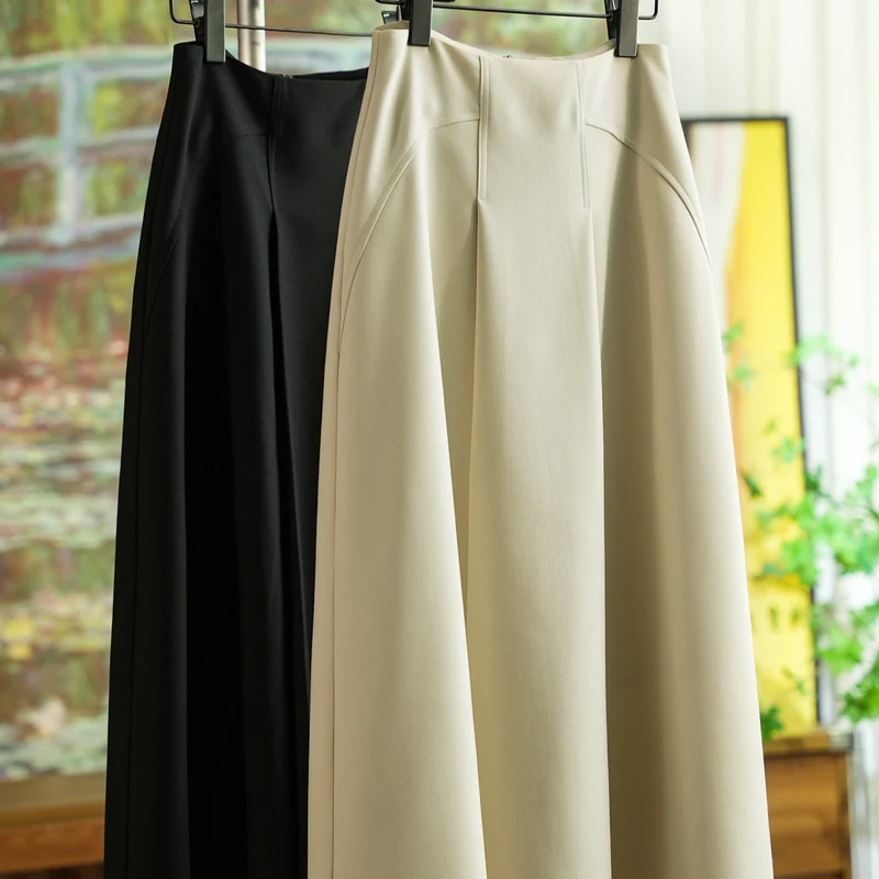 Damen Eleganter, weit geschnittener Maxirock Nord Taschen