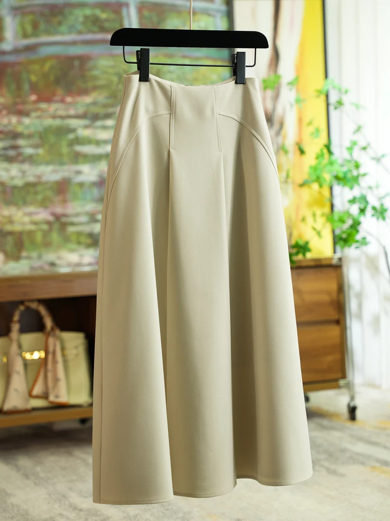 Damen Eleganter, weit geschnittener Maxirock Nord Taschen