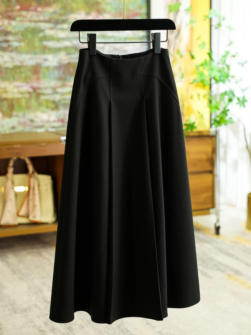 Damen Eleganter, weit geschnittener Maxirock Nord Taschen
