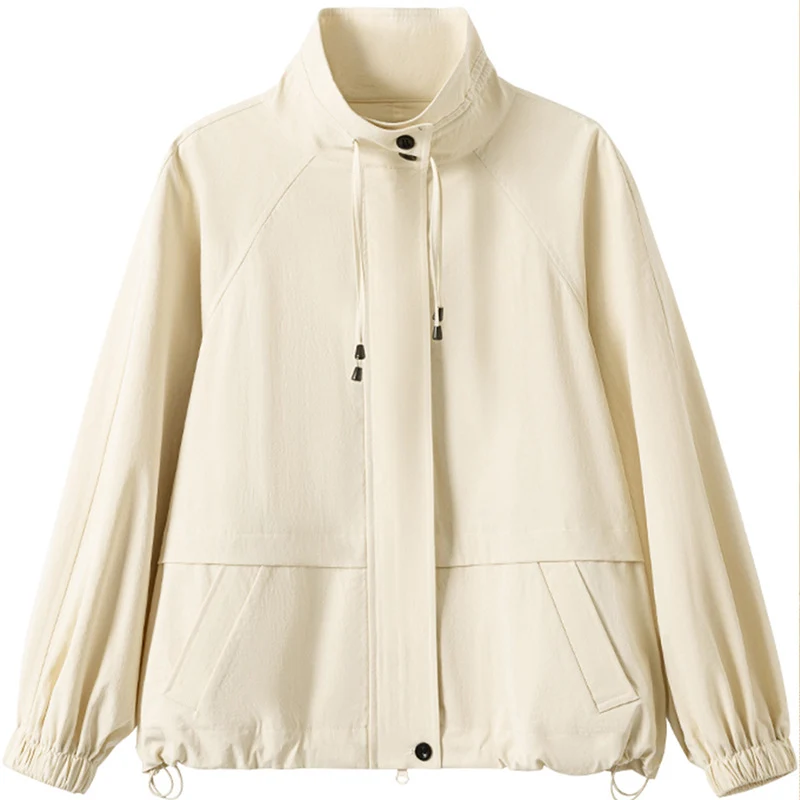 Damen lässige Übergangsjacke mit hohem Kragen Nord Taschen