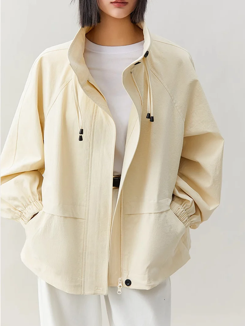 Damen lässige Übergangsjacke mit hohem Kragen Nord Taschen