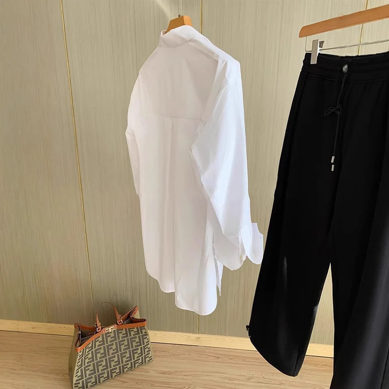 Damen Lässige Oversized-Bluse Nord Taschen