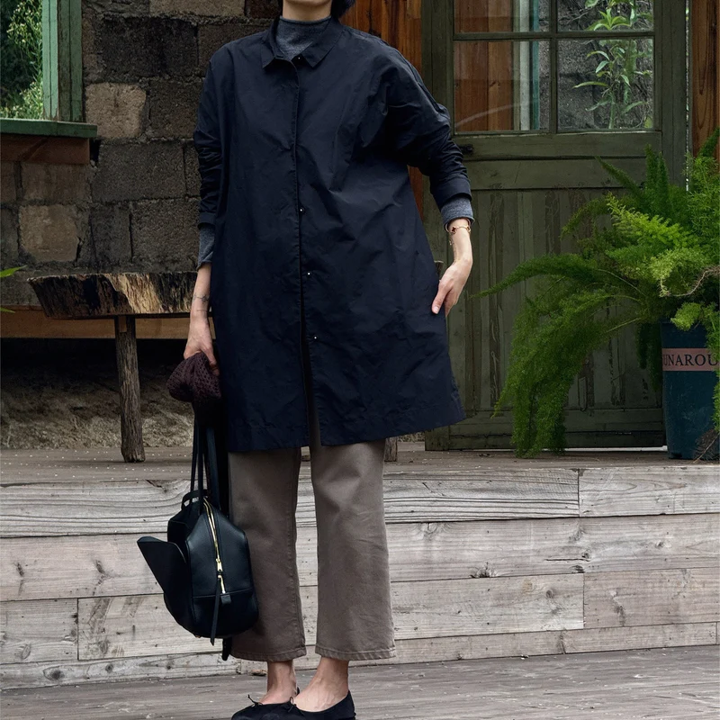 Damen Lässige Oversized Bluse Nord Taschen