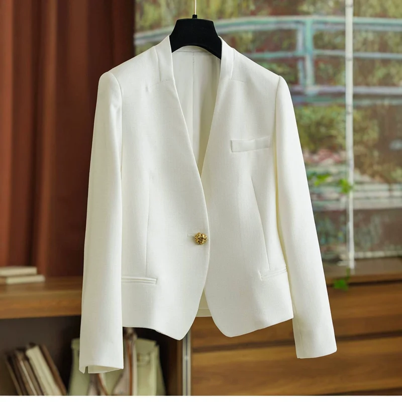 Damen Klassischer Blazer mit glänzendem Knopf Nord Taschen