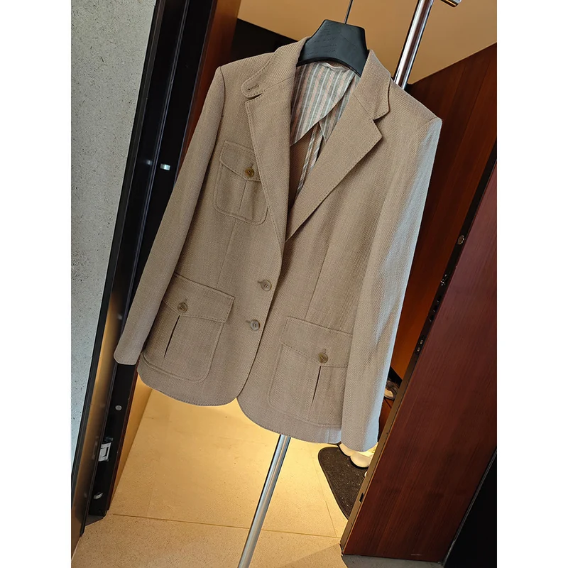 Damen Eleganter und vielseitiger Leinenblazer Nord Taschen