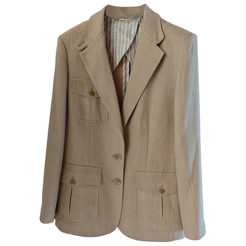 Damen Eleganter und vielseitiger Leinenblazer Nord Taschen