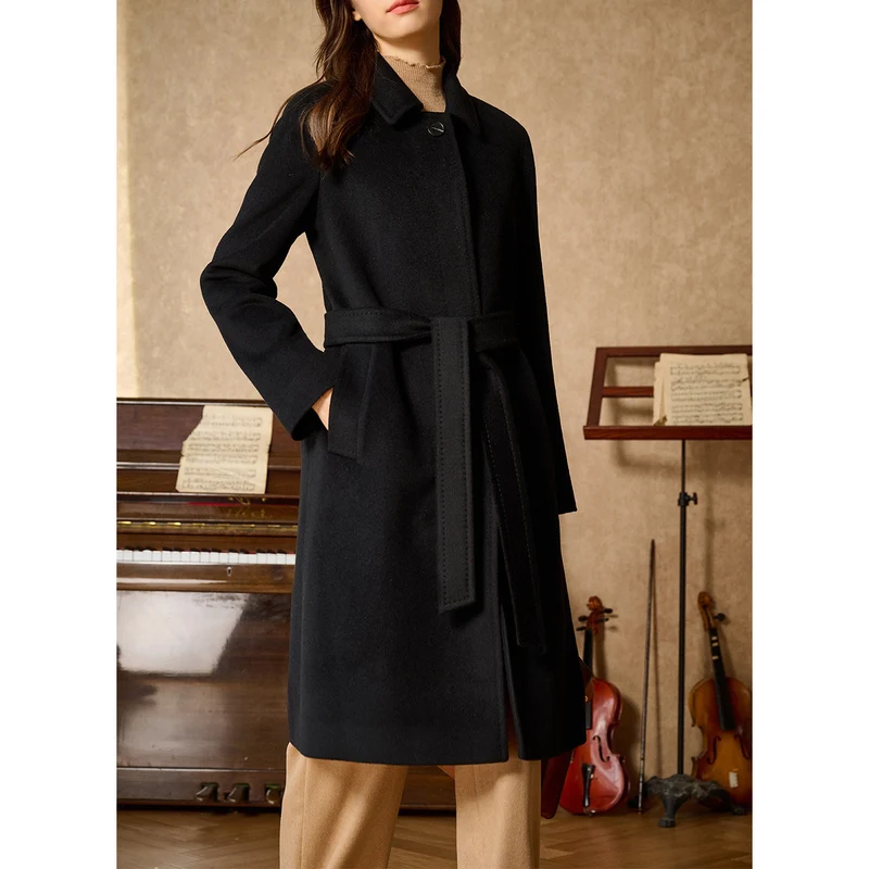 Damen Eleganter und stilvoller Wollmantel Nord Taschen
