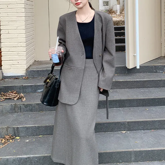 Damen Eleganter Oversized Blazer mit Taschen Nord Taschen